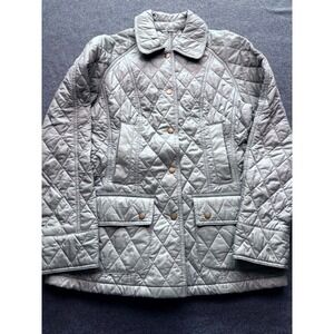 Barbour Summer Beadnell Quilt Jacket Sage Green Plaid Lined LQU0519GN33 US 6